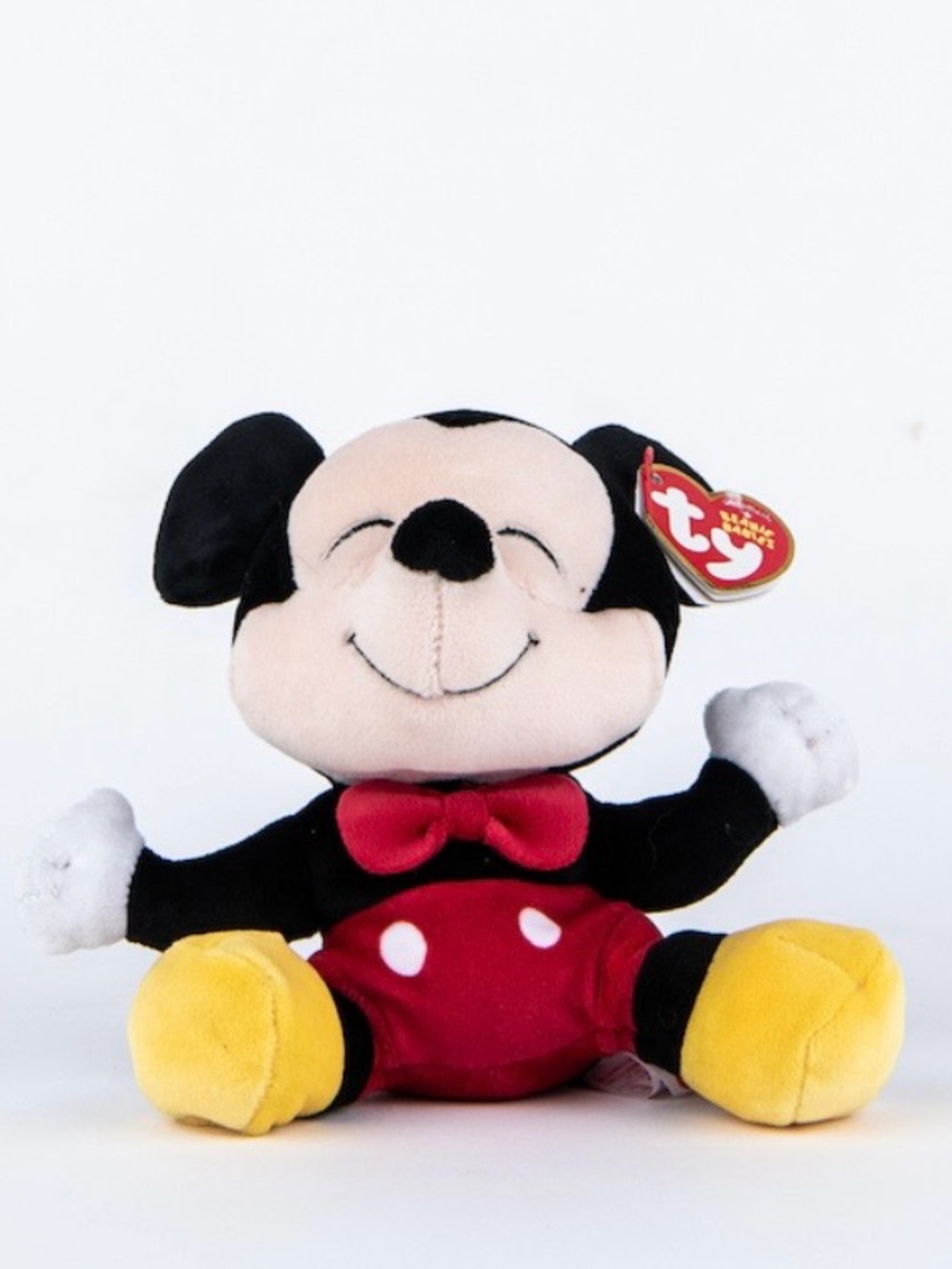 Ty Beanie Baby Disney Mickey Mouse 7.5" Soft Plush Stuffed Animal NWT